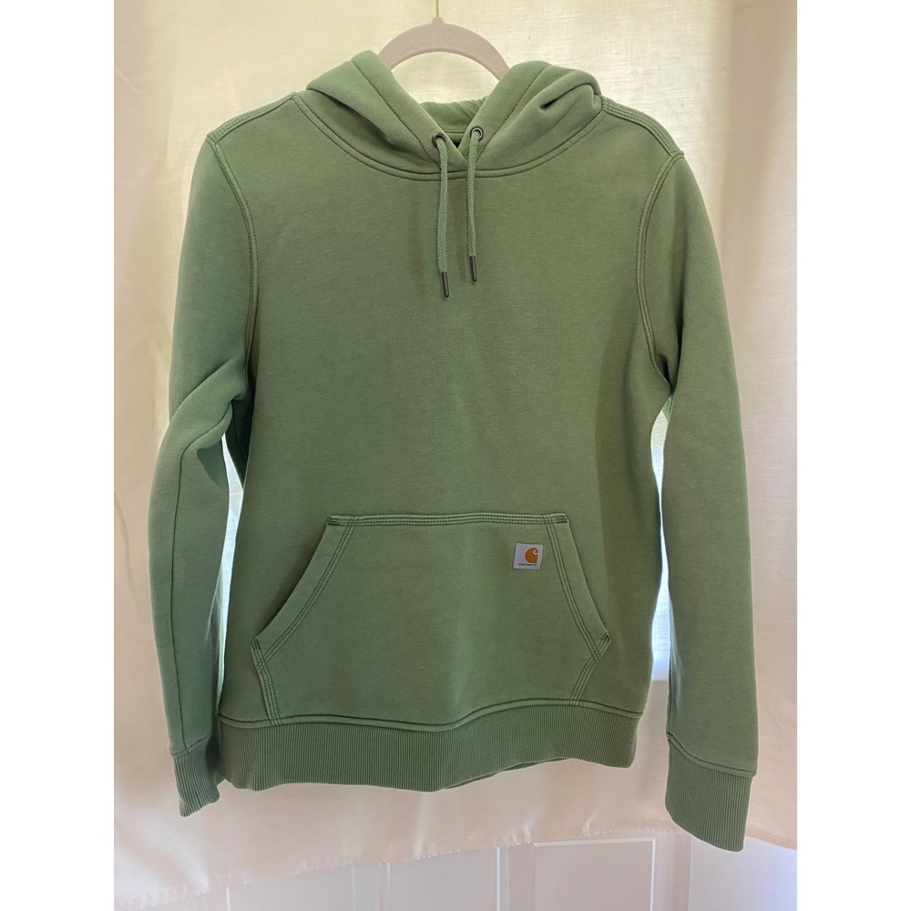 Carhartt Womens Relaxed Fit Hoodie Sage Green Fleece Sweatshirt Size M 8-10